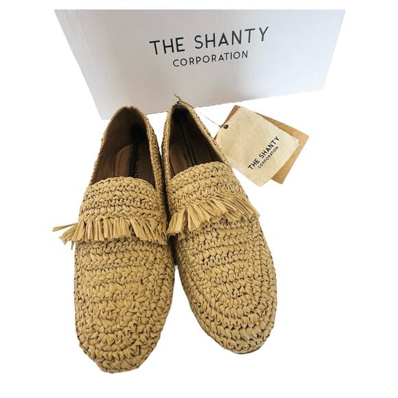 NEW Moroccan Raffia MIAMI LOAFERS SHOES Women's 40, 9 Natural Slip On Moccasin - Picture 7 of 11
